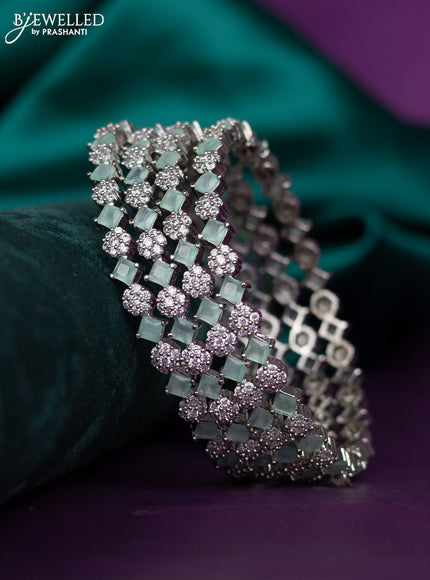 zircon bangle with pastel blue and cz stones