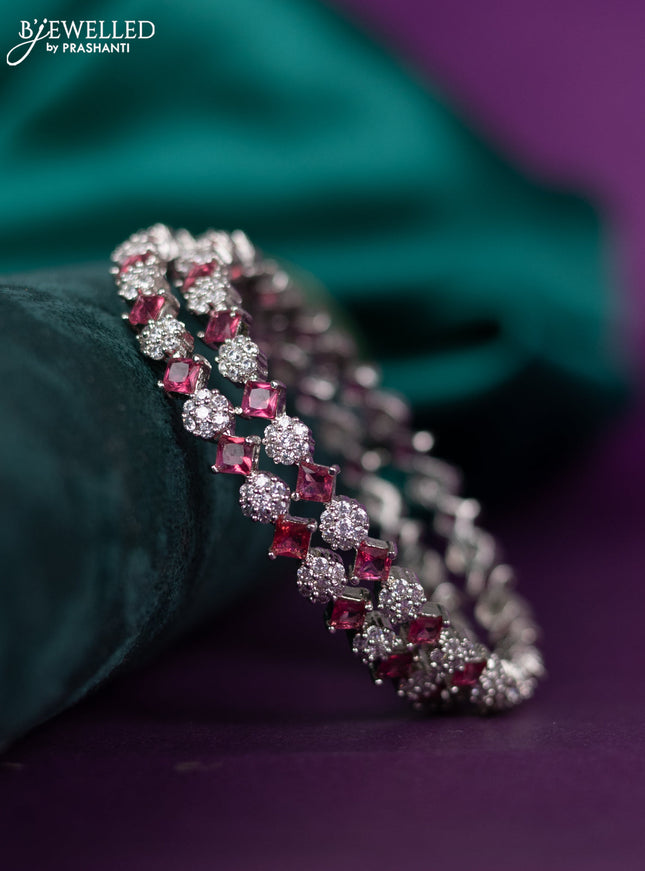 zircon bangle with pink and cz stones
