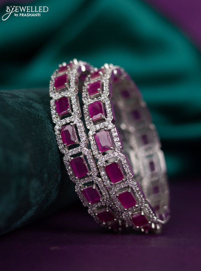 zircon bangle with pink and cz stones