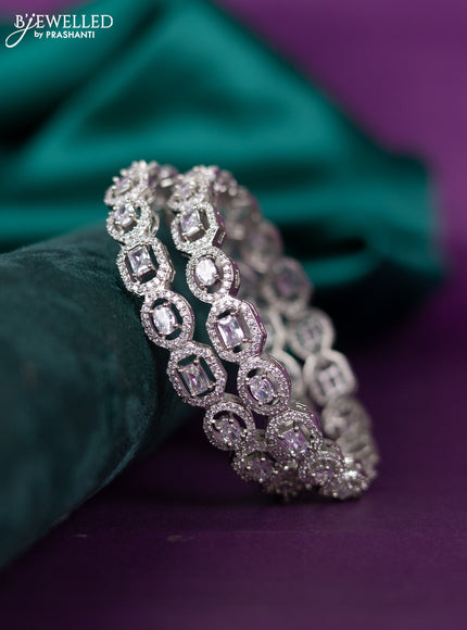 zircon bangle with pastel pink and cz stones