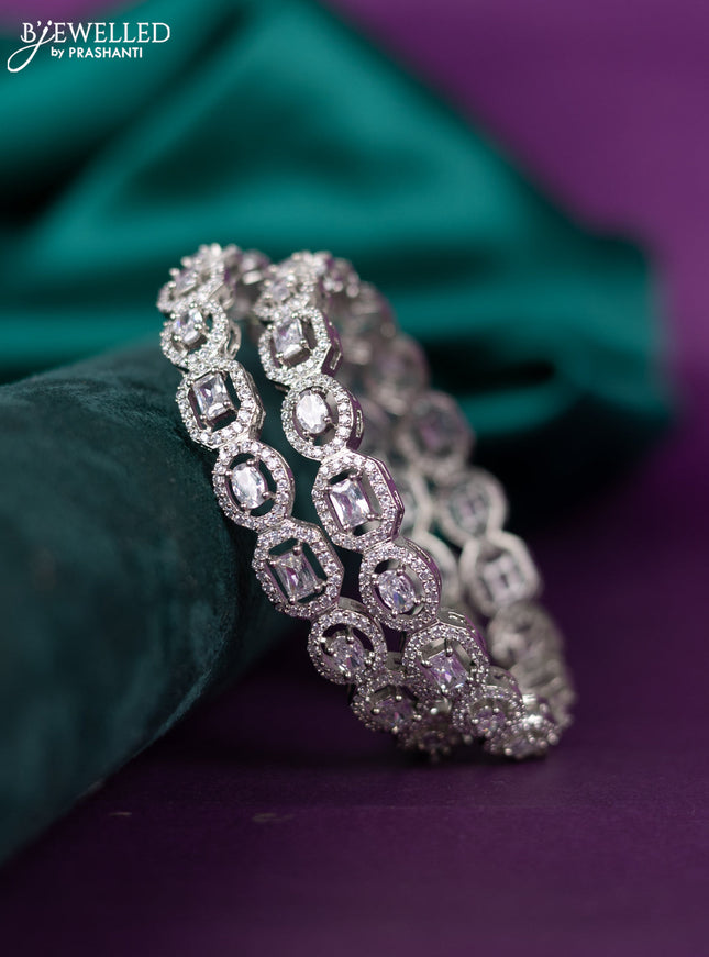 zircon bangle with pastel pink and cz stones