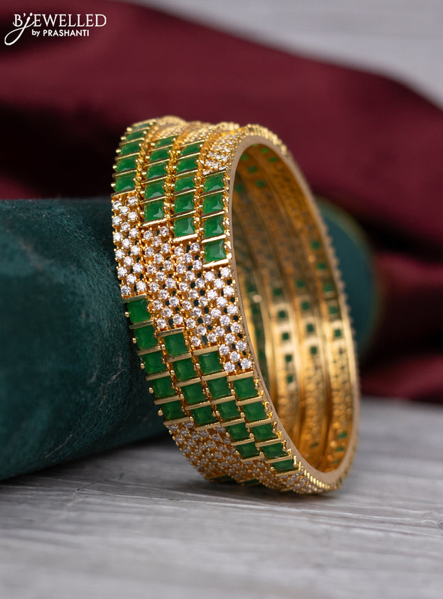 zircon bangle with gold finish and  cz stones