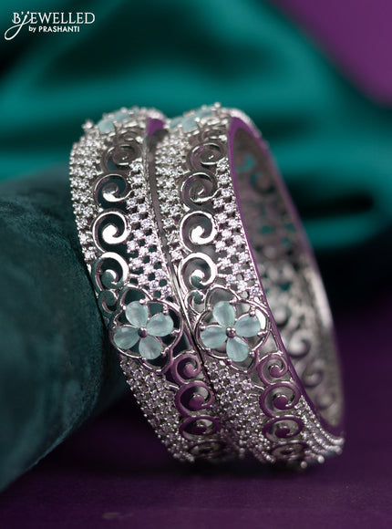 zircon bangle floral design with cz stones