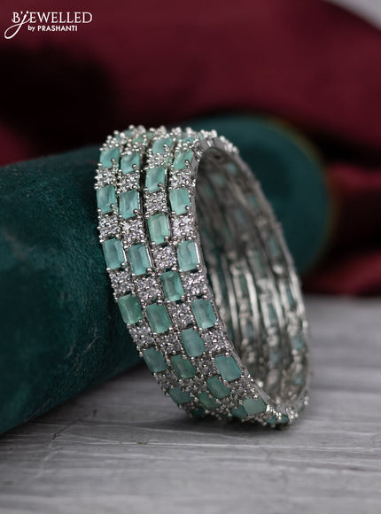 zircon bangle with pastel blue and  cz stones