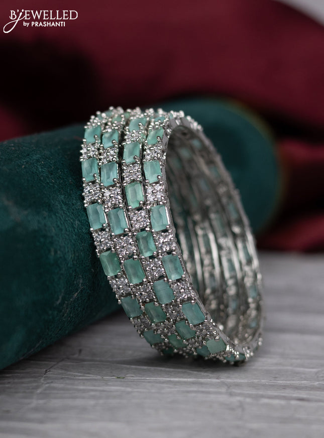 zircon bangle with pastel blue and  cz stones