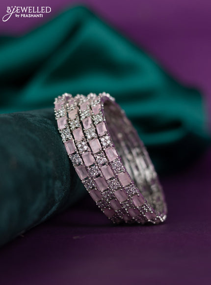 zircon bangle pastel pink with cz stones