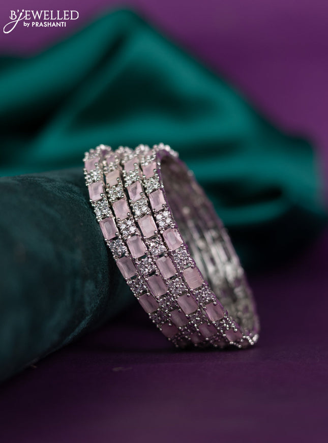 zircon bangle pastel pink with cz stones