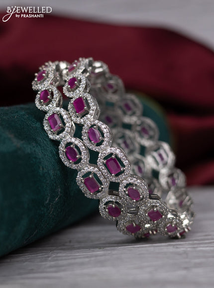 zircon bangle with ruby and cz stones