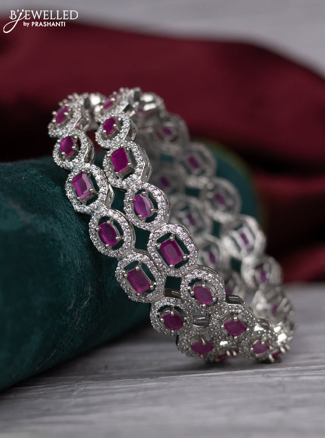 zircon bangle with ruby and cz stones