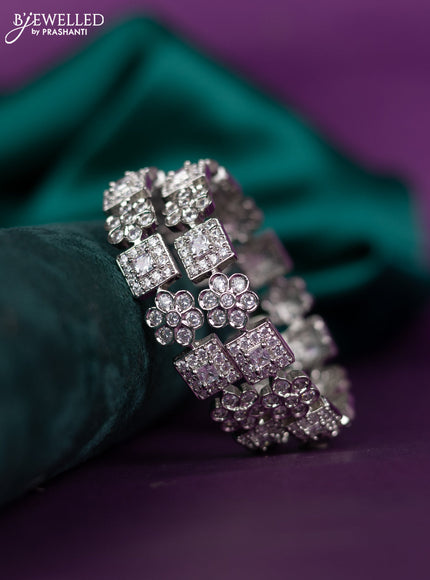 zircon bangle with ruby and cz stones