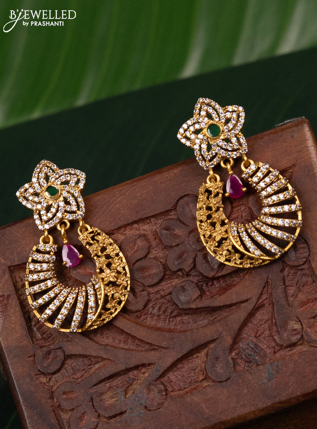 Antique earring with kemp and cz stones