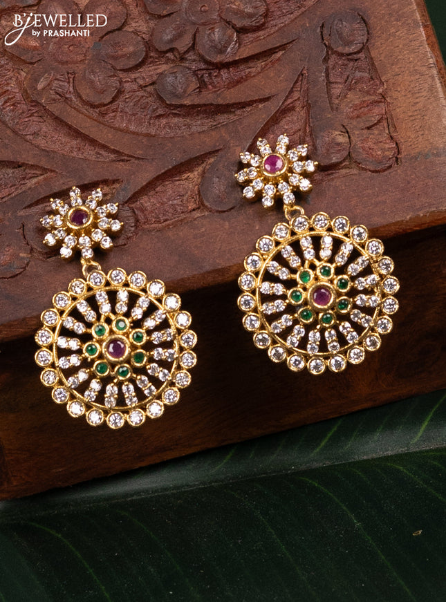 Antique earring with kemp & cz stones