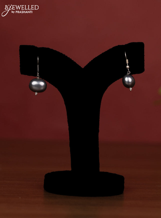 Pearl grey and purple maala double layer without earring