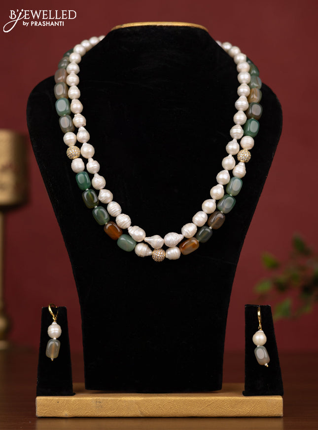 Pearl multicolour double layer maala