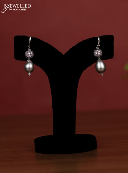Pearl grey and white maala with earring