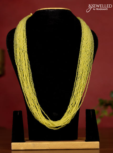 Jaipur multilayer with yellow crystal beaded necklace without earrings
