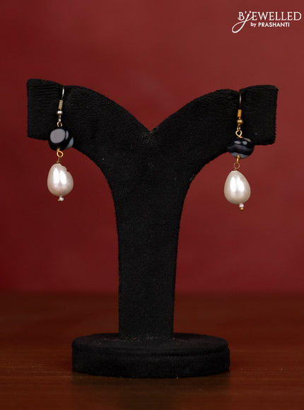 Jaipur grey crystal beaded necklace with black stones without earrings