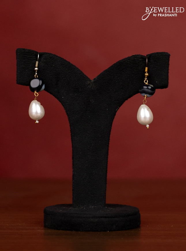 Jaipur grey crystal beaded necklace with black stones without earrings