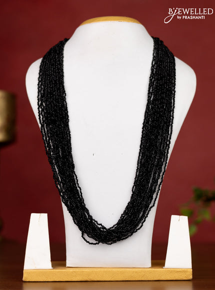 Jaipur multilayer black beaded necklace without earrings