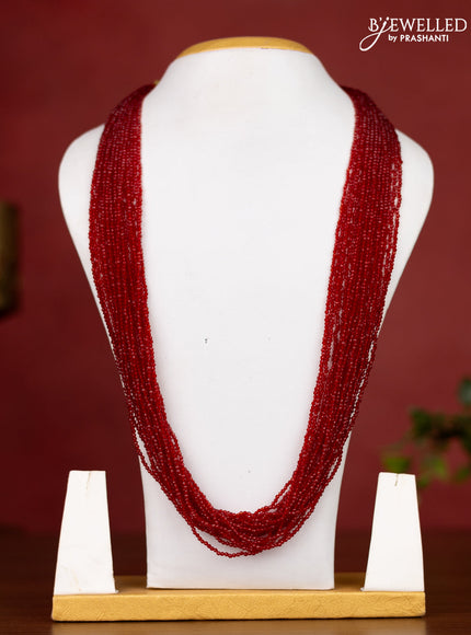 Jaipur multilayer maroon beaded necklace without earrings