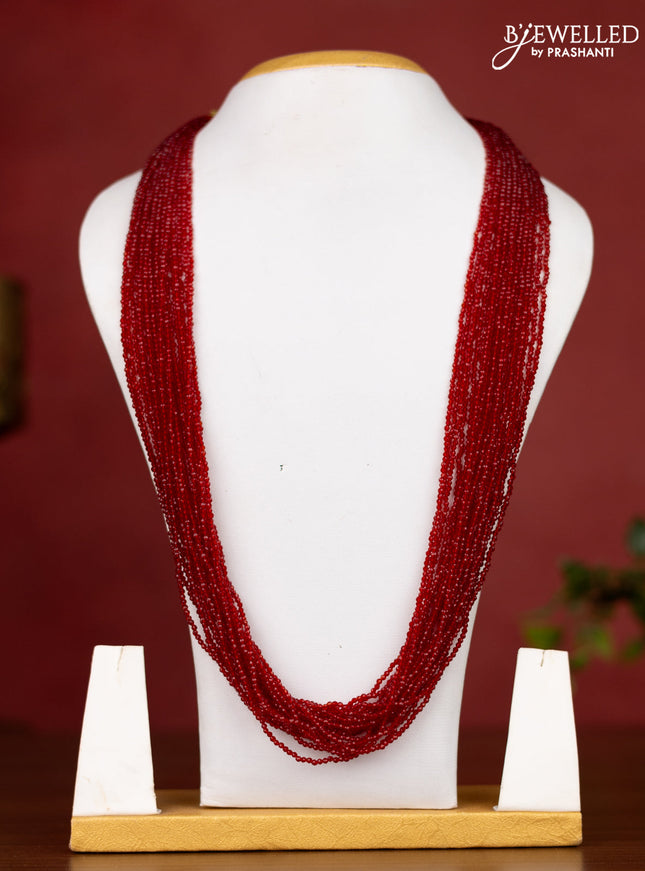 Jaipur multilayer maroon beaded necklace without earrings