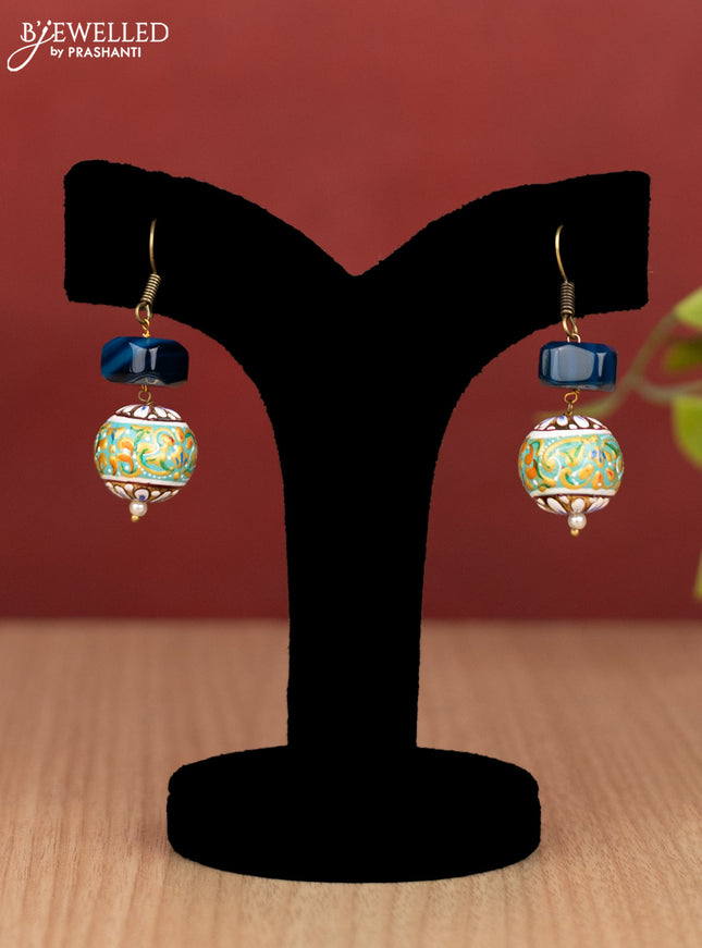 Jaipur light green beaded necklace with minakari balls