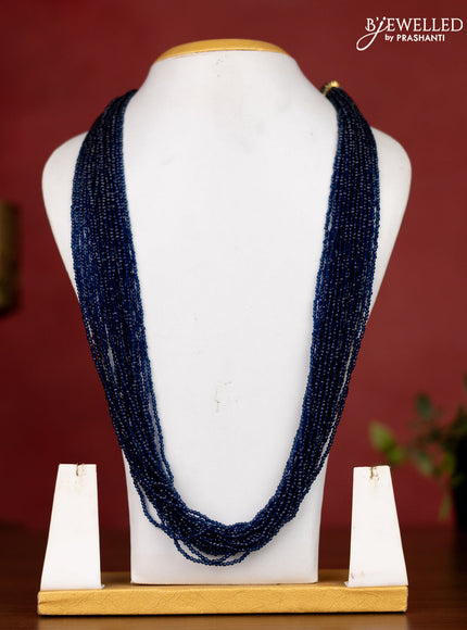 Jaipur multilayer navy blue crystal beaded necklace without earrings