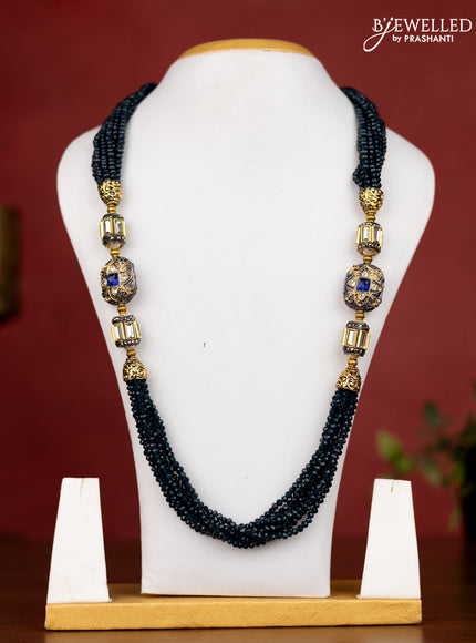 Jaipur beaded multilayer blue necklace with pendant without earrings