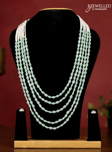 Jaipur multilayer with mint green beaded necklace