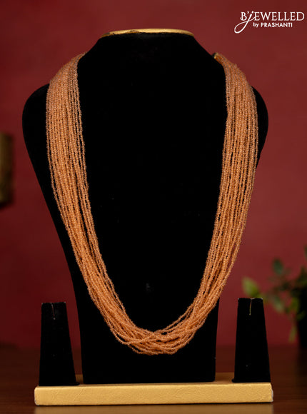 Jaipur multilayer orange crystal beaded necklace without earrings