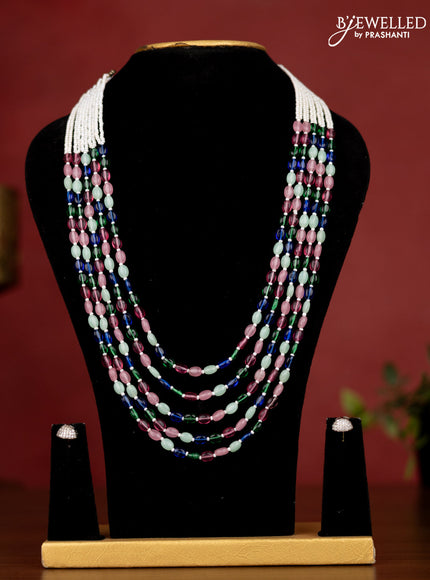 Jaipur multilayer & colour beaded necklace without earrings