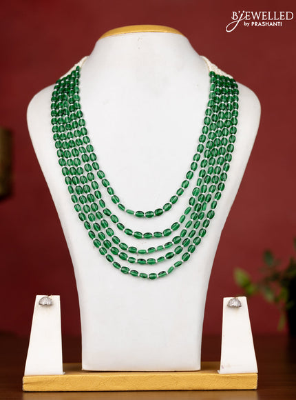 Jaipur dark green beaded necklace without earrings