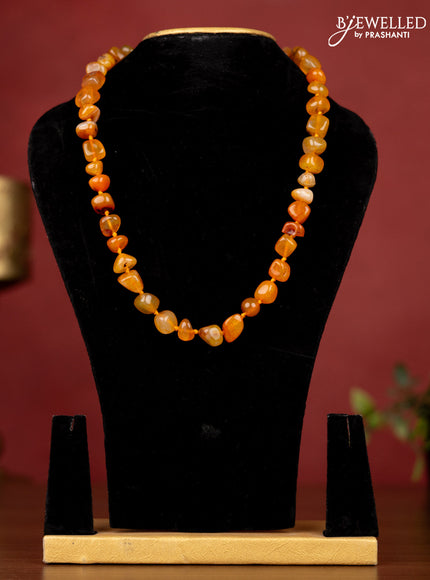 Jaipur beaded orange stone necklace without earrings