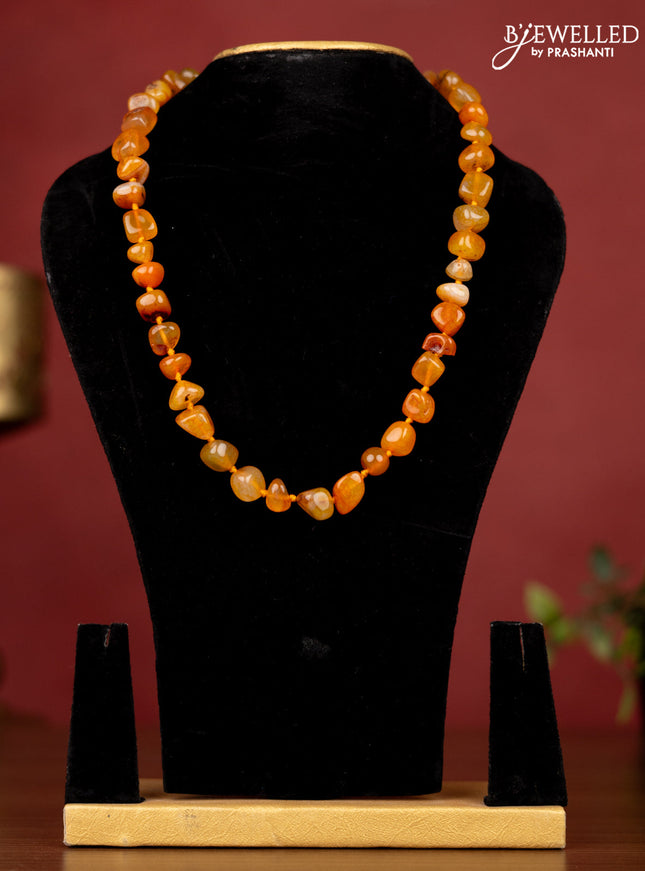 Jaipur beaded orange stone necklace without earrings