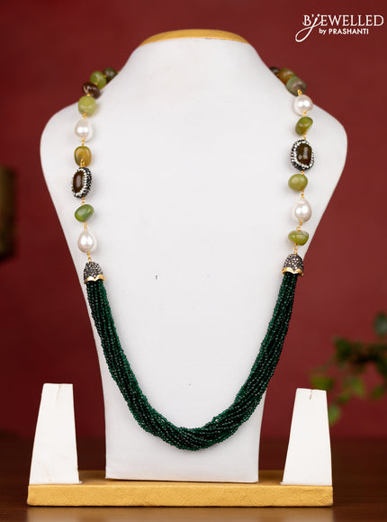 Jaipur dark green crystal beaded necklace without earrings