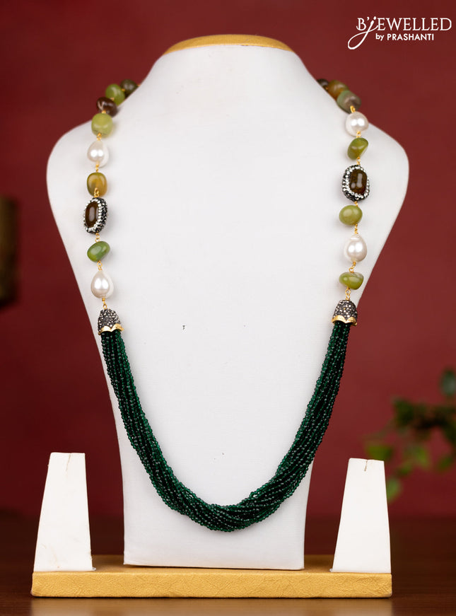 Jaipur dark green crystal beaded necklace without earrings