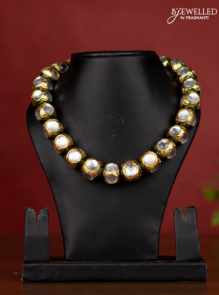 Jaipur beaded necklace with kundan stone without earrinngs