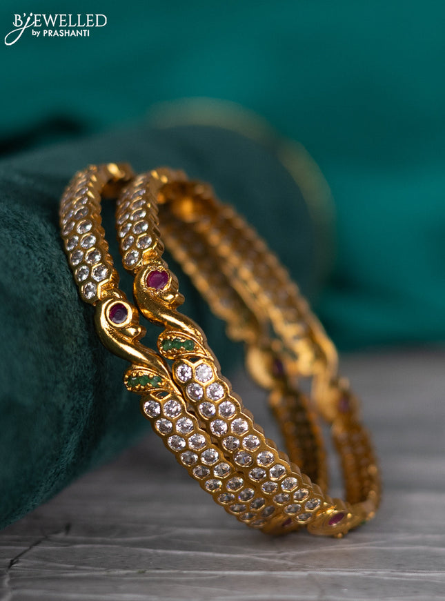 Antique bangle with kemp and cz stones