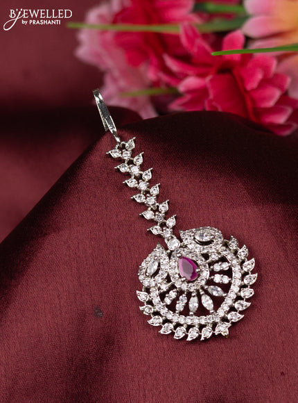 Zircon manng tikka with ruby and cz stones