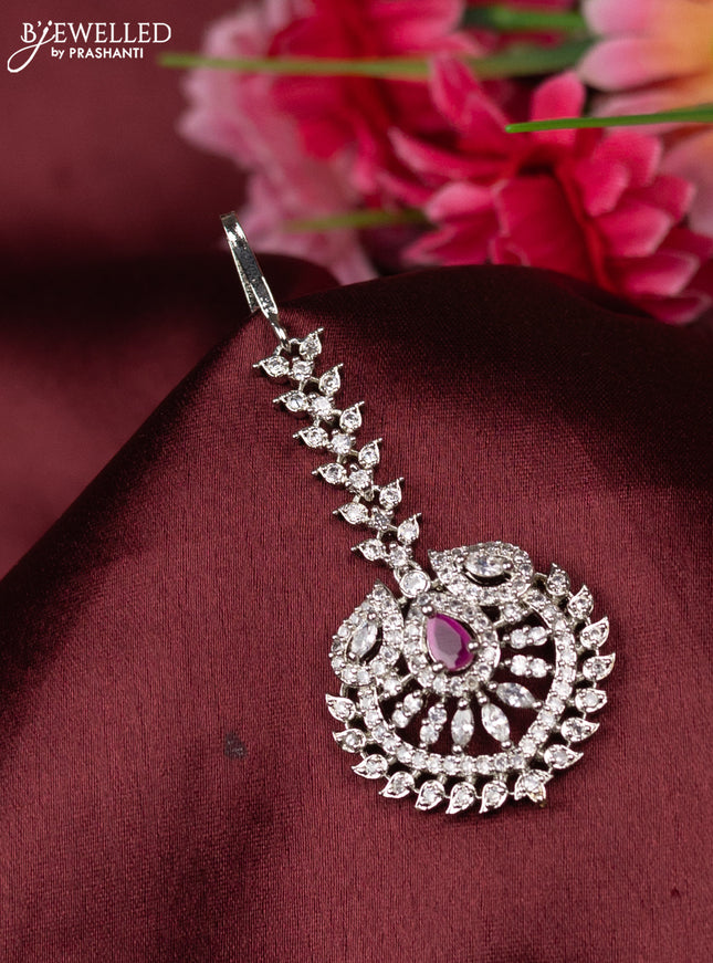 Zircon manng tikka with ruby and cz stones