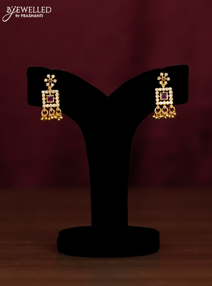 Antique guttapusalu haaram with kemp & cz stones and golden beads hangings