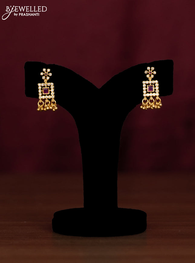 Antique guttapusalu haaram with kemp & cz stones and golden beads hangings