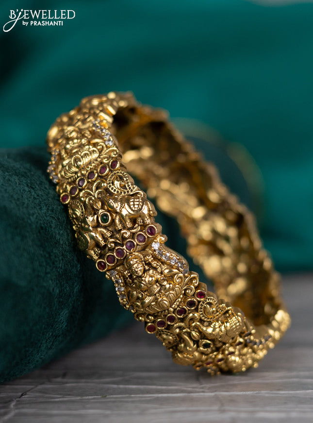 Antique bangle lakshmi design with kemp and cz stones