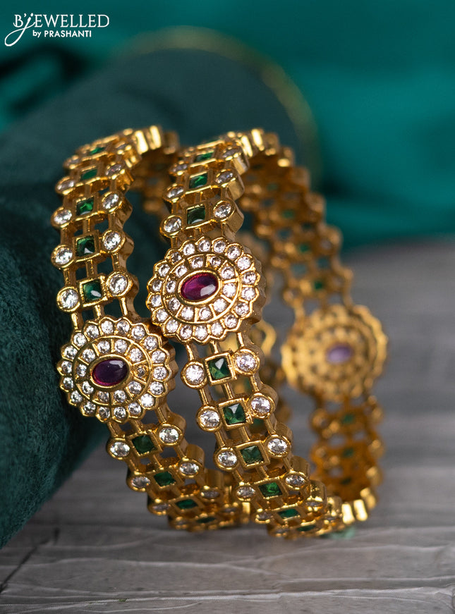 Antique bangle with kemp and cz stones