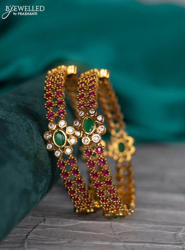 Antique bangle with kemp and cz stones