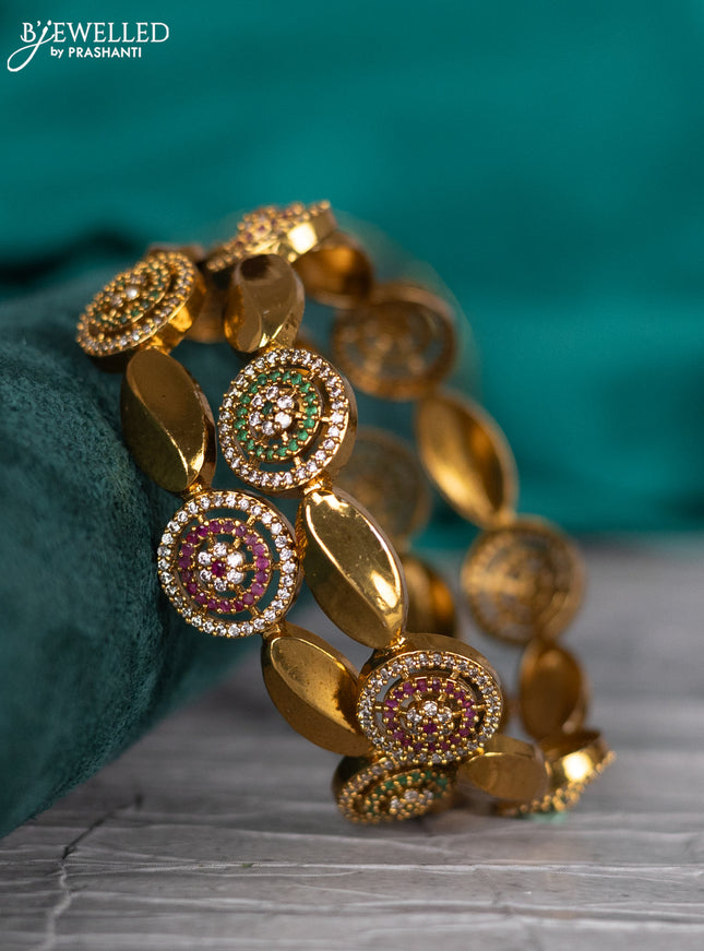 Antique bangle with kemp and cz stones