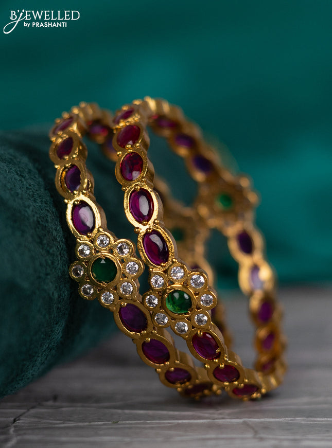 Antique bangle with kemp and cz stones