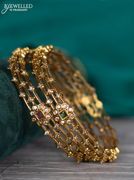 Antique bangle with kemp and cz stones