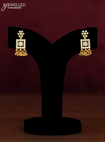 Antique guttapusalu necklace with cz stones and golden beads hangings