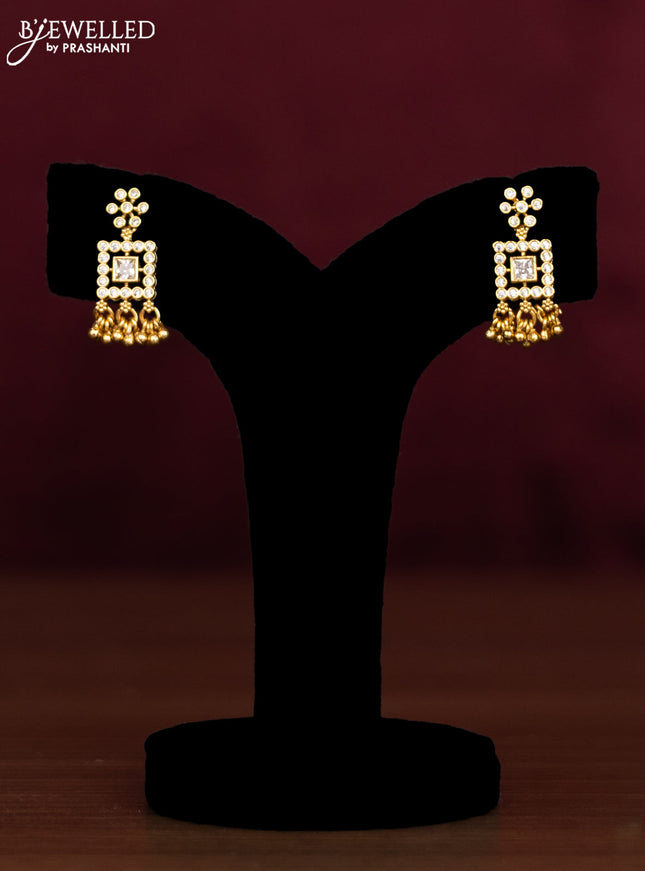 Antique guttapusalu necklace with cz stones and golden beads hangings